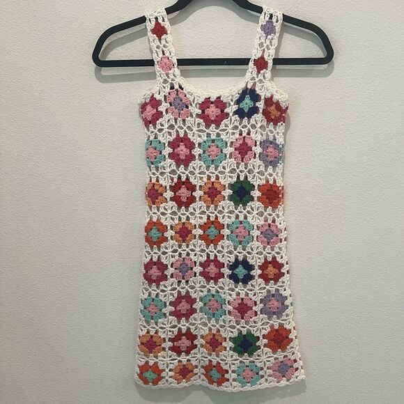 Beach Riot Girls' Little James Crocheted Cover Up Dress Sz 5/6 Beach Resortwear - Picture 4 of 7